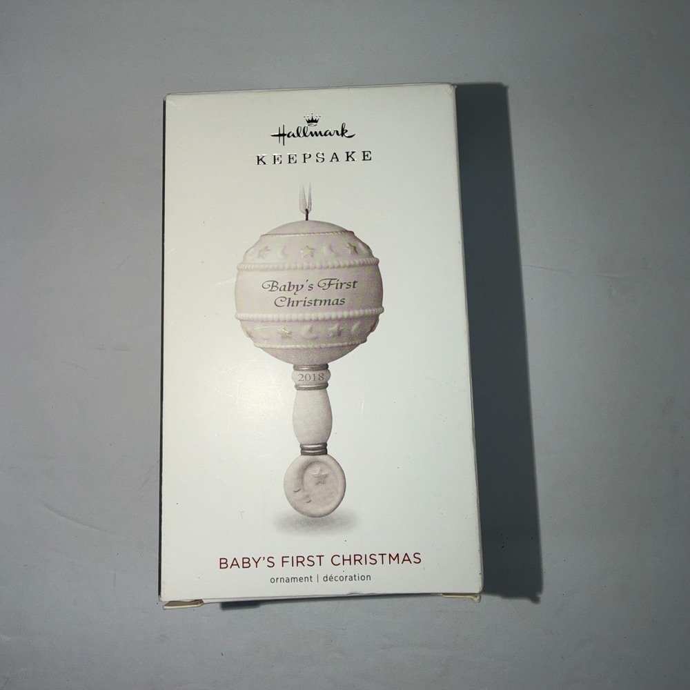 2018 Hallmark Keepsake Ornament Baby's First Christmas Rattle‎ Unisex NEW!